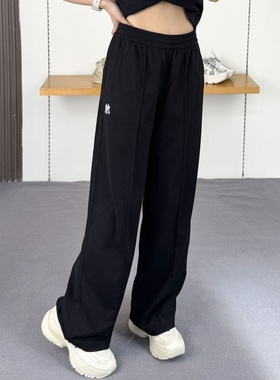 25新款MLB女款长裤NY小标凉感针织阔腿卫裤休闲运动裤3FPTB1153