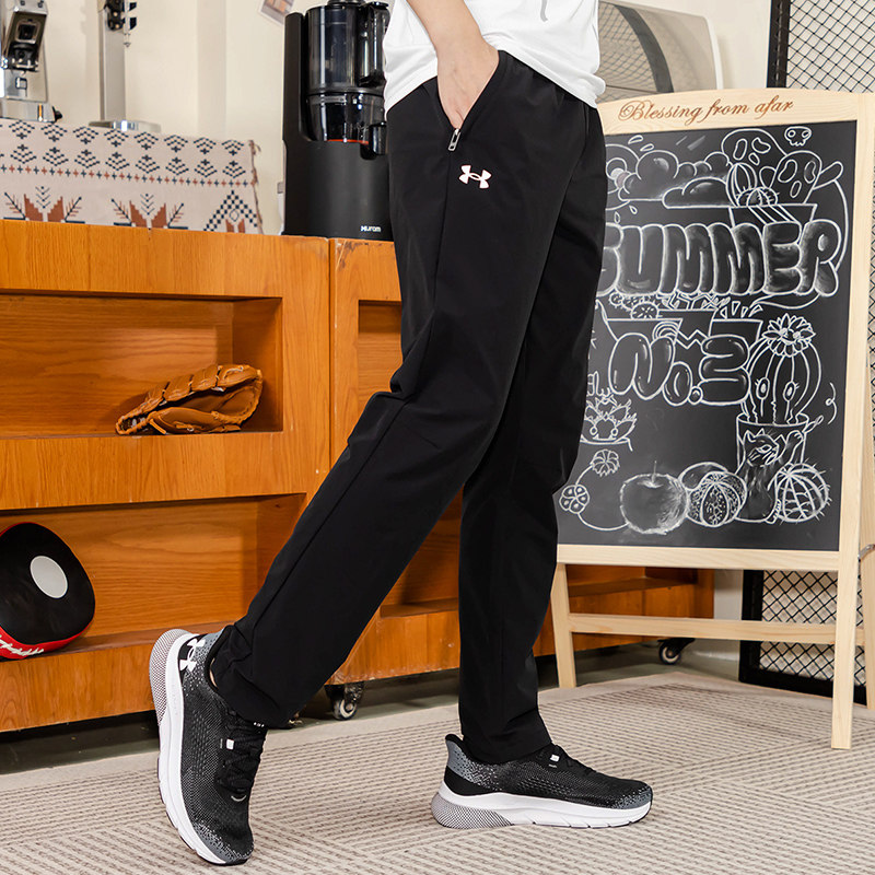 UA安德玛团队长裤男裤跑步训练梭织透气直筒小脚运动裤23600701