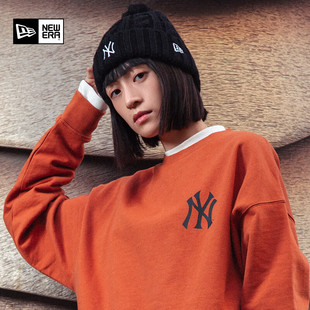 New Era纽亦华针织帽男女款MLB刺绣NY毛球时尚保暖毛线帽12727789