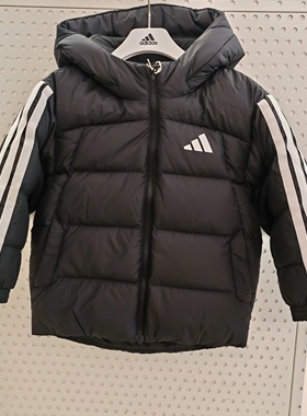 25新款Adidas阿迪达斯儿童三条纹保暖羽绒服外套KC5928/KC5929