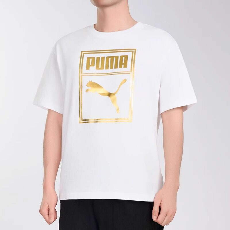 2025夏季款PUMA彪马大LOGO男装运动休闲透气圆领短袖T恤689271