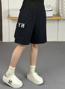25新款MLB情侣短裤男女NY字母刺绣梭织凉感工装运动裤3ASMB0553