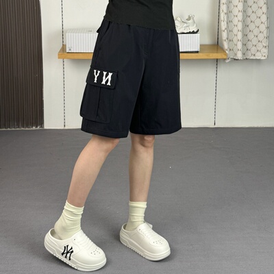 MLB短裤男女NY刺绣梭织运动裤