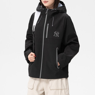 MLB男女款26春季新款后背大标跑步运动休闲梭织夹克外套3AWJM0361