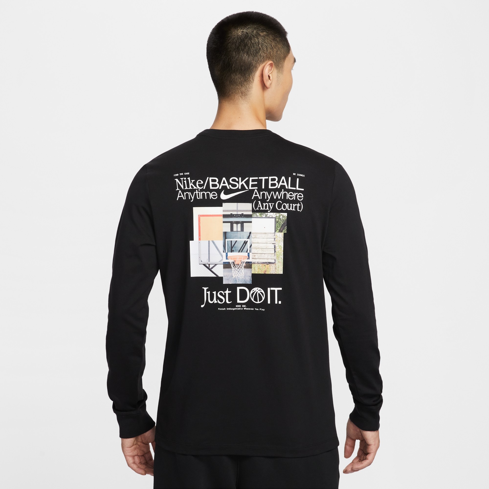 NIKE耐克25秋冬新款男子运动训练篮球印花透气圆领长袖T恤HV1771