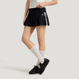 adidas阿迪达斯三叶草女子蕾丝百褶运动休闲半身裙KU4761/KU4760