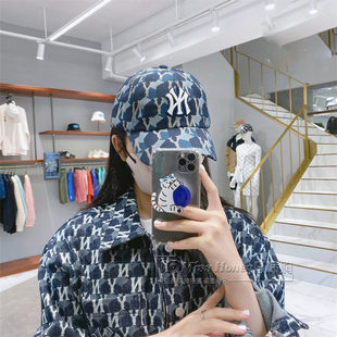 经典潮牌MLB秋冬新款男女情侣几何色块撞色棒球帽鸭舌帽3ACPM212N