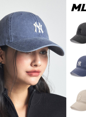 25新款MLB张凌赫同款男女情侣可调节水洗软顶棒球帽3ACPVV14N