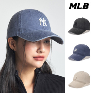MLB男女款26新款情侣可调节水洗休闲潮流防晒软顶棒球帽3ACPVV14N