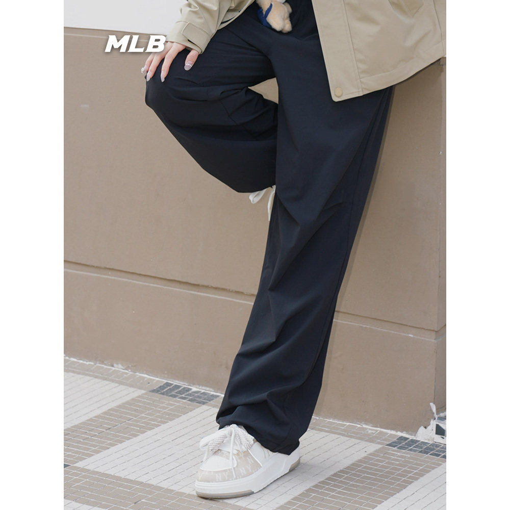 MLB男女26春季新款凉感速干时尚阔腿梭织跑步运动休闲裤3AWPB0263
