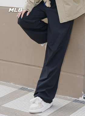MLB男女26春季新款凉感速干时尚阔腿梭织跑步运动休闲裤3AWPB0263