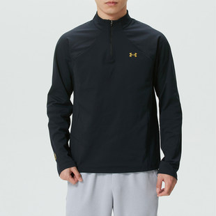 26春季新款安德玛UA男休闲运动透气跑步立领半拉链长袖T恤6014312