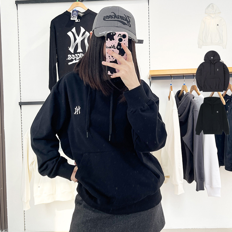 MLB男女NY刺绣标连帽卫衣套头衫