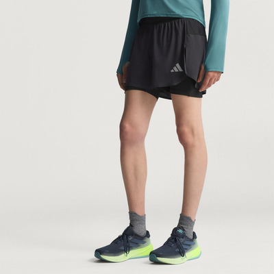 阿迪达斯二合一跑步训练运动短裤