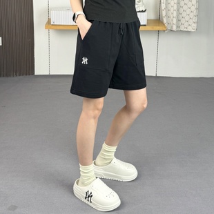 3ASPB1153 休闲舒适情侣运动短裤 MLB男女25新款 NY刺绣小标情侣时尚