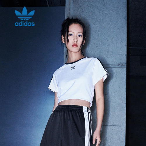 阿迪达斯三叶草女子高腰短袖T恤