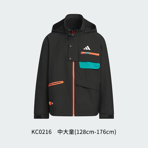 阿迪达斯加绒大童梭织夹克外套