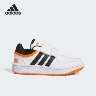Adidas阿迪达斯HOOPS 3.0儿童运动鞋低帮魔术贴板鞋IG6106/IG6105