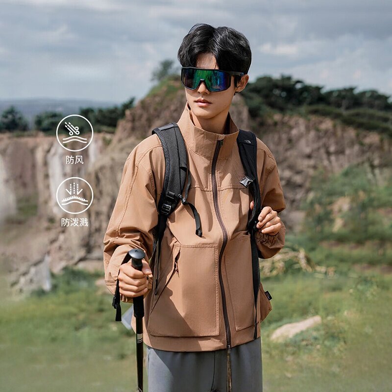 北面男户外防风防晒立领夹克外套