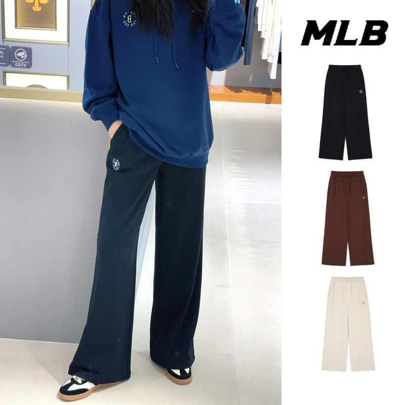 MLB女NY小标直筒针织阔腿运动裤