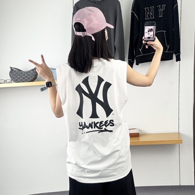 MLB背心男女NY大标印花无袖T恤