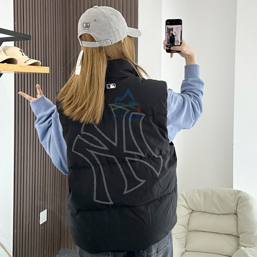 MLB羽绒马甲男女NY大标棉羽背心