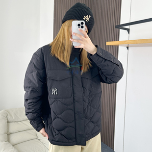 MLB情侣羽绒服25新款男女NY菱格压印保暖运动棉羽外套3ADJB0256