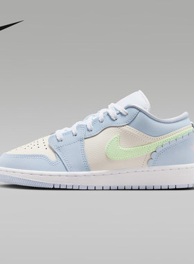 NIKE耐克新款大童AIR JORDAN 1低帮透气休闲运动训练篮球鞋IB7113
