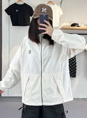 MLB情侣男女外套25新款NY小标学院风冲锋衣时尚百搭夹克3AWJB0153
