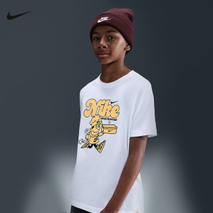 Nike耐克男女童短袖25夏新款纯棉轻便T恤柔软运动休闲上衣 IH6276