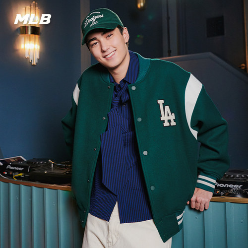 MLB男女刺绣情侣学院风棒球服