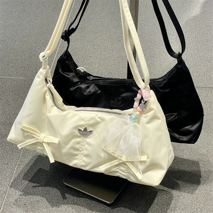 阿迪达斯三叶草女子运动蝴蝶结单肩包手提包拎包KC2769/KC2770