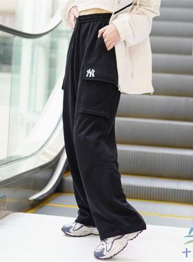 MLB男女情侣24新款NY小标logo口袋款简约宽松卫裤长裤3APTB0944