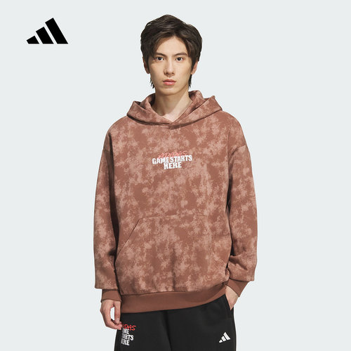 阿迪达斯男运动连帽抓绒套头卫衣