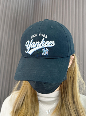 25新款MLB儿童棒球帽男女NY复古字母学院风防晒鸭舌帽7ACPV125N