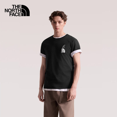 北面户外新款休闲纯棉短袖T恤