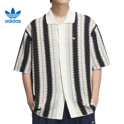 阿迪达斯三叶草新款运动短袖衬衫