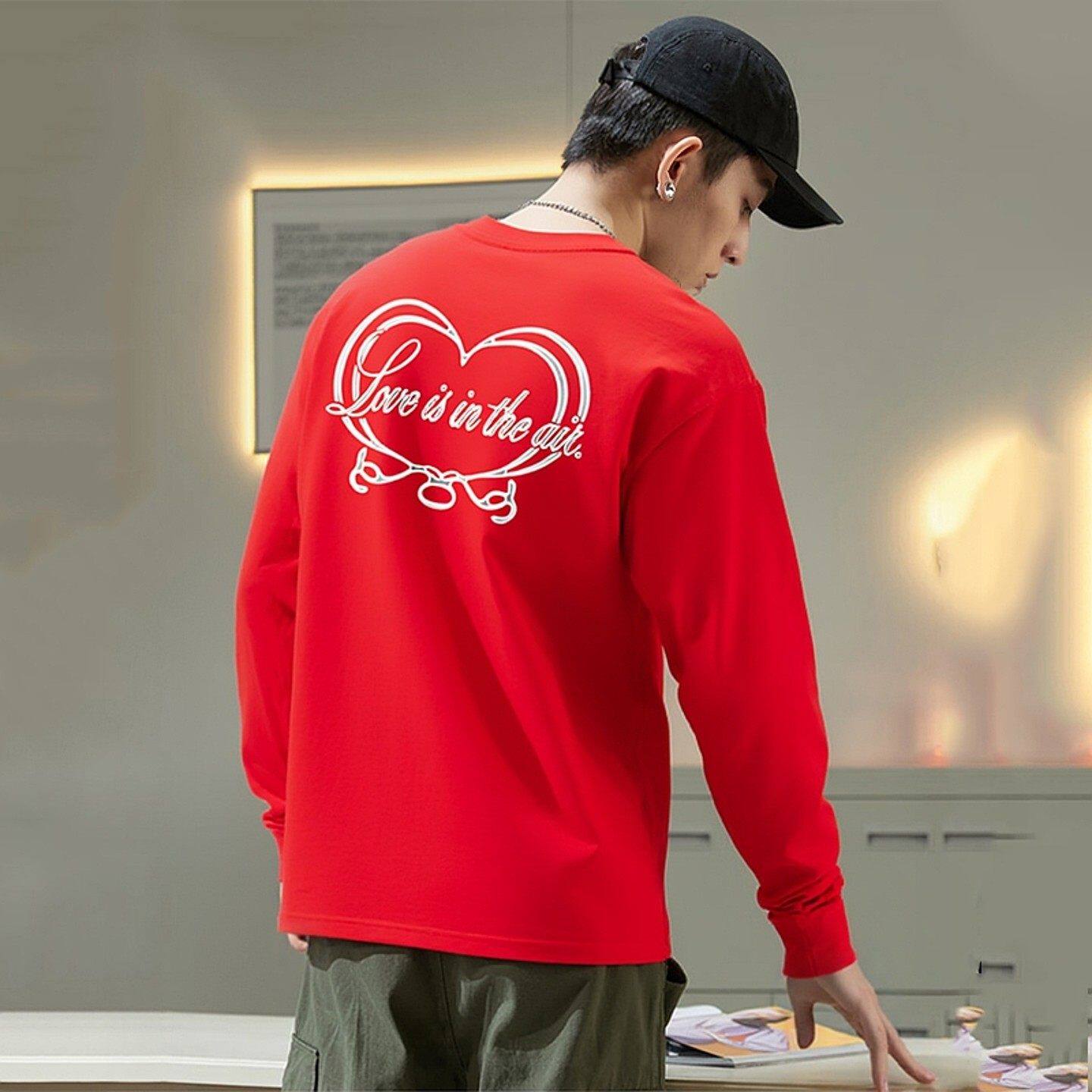 Nike耐克26春季长袖T恤男情人节圆领印花宽松休闲运动上衣IO9761