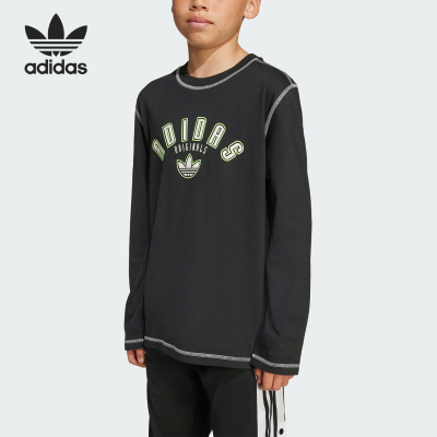 阿迪达斯三叶草大童运动长袖T恤