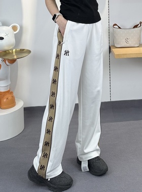 25新款MLB情侣长裤男女NY串标直筒针织卫裤休闲运动裤3APTM0351