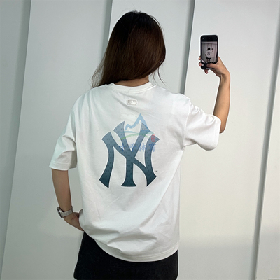 MLB新款男女宽松渐变老花运动T恤