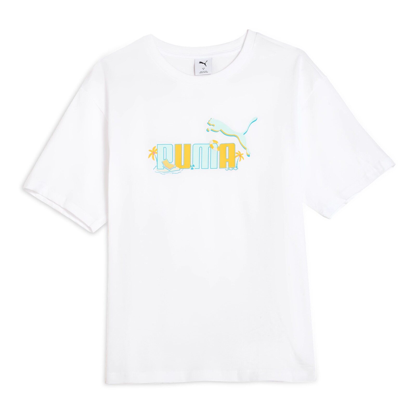 PUMA彪马短袖男女款纯棉印花宽松透气舒适休闲运动T恤上衣 690748