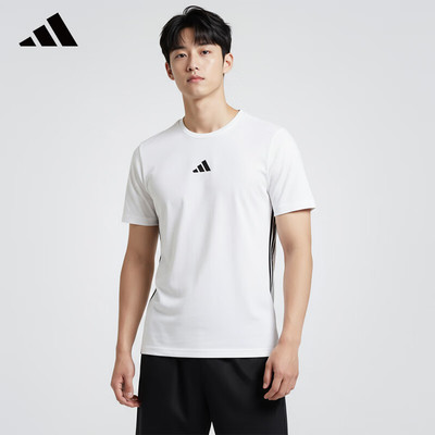 阿迪达斯男运动休闲透气圆领T恤