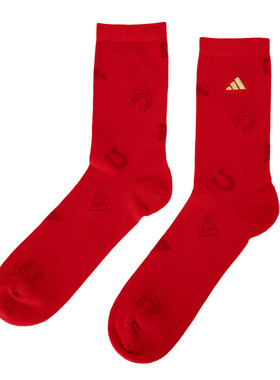 adidas阿迪达斯新年款红色袜26春季男女NEWY GFX CR SO短袜KR2568