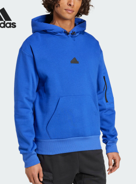 Adidas阿迪达斯卫衣男士新款M CE FL HD加绒运动连帽套头衫IY1519