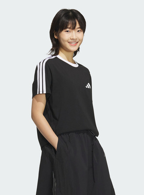 Adidas阿迪达斯女子25春季运动休闲宽松圆领短袖T恤JY7612/JY7613