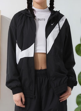25新款NIKE耐克女子外套休闲运动防风连帽上衣梭织跑步夹克HM8972
