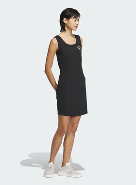 adidas阿迪达斯女子连衣裙休闲修身无袖运动休闲裙 JY7651/JY7652