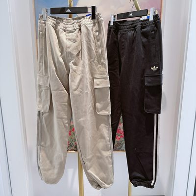 阿迪达斯儿童纯棉工装运动长裤子