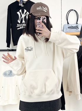 MLB男女25春季新款情侣学院风连帽时尚运动卫衣套头衫3AHDV0551
